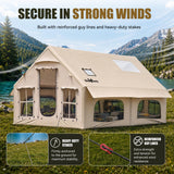 Inflatable Tent for Camping 8-12 Person, 4 Season Family Glamping Tent