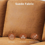 LegacyAmerhome Faux Leather Couch for Living Room, Mid Century Modern Leather Sofa with Rolled Arm, Classic 3 Seat Brown Couches with Nailheads Trim, Big Comfy Couch with Deep Seat