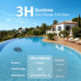 CoasTeering Ultra Nebula Cordless Pool Vacuum Robot, with 5580 GPH Suction, 180 Mins Runtime, Floor & Wall Cleaning, Smart Navigation, Pool Cleaner for Inground and Above Ground Pools up to 3229 Sq.Ft