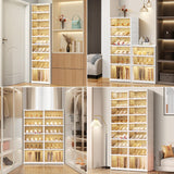 9 Tier Foldable Shoe Rack Organizer for Closet 18-36Pairs Plastic Collapsible Shoe Shelf for front door entrance EHAMILY