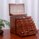 Xloverise Wooden Jewelry Box,jewelry boxes for women large jewlrey box&organizers with necklace hanger,jewerly organizer,jewelry holder organizer,9-layer large capacity jewelry storage box
