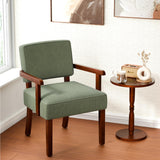 FAGAGA Corduroy Accent Chair, Armchair with Solid Wood Frame and Legs