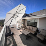 PURPLE LEAF Patio Outdoor Umbrella 11 Feet Round for Pool White