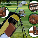 HIRQUITICKE Golf Gift Sets for Men & Women - Golf Accessories Set with Case, Golf Balls, Rangefinder + More (Brown)