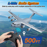 AIGIMU RC Airplane, RC Plane Ready to Fly, 2CH C-17 Remote Control Airplane with 6-axis Gyro Stabilizer Globemaster III Military Transport Aircraft for Beginners Boys Kids Adults