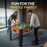 Hathaway 54-Inch Hurricane Foosball Table for Family Game Rooms with Light Cherry Finish, Analog Scoring and Free Accessories