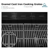 MFSTUDIO 4 Burner Stainless Steel BBQ Gas Grill with Side Burner, Blue