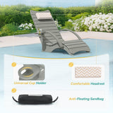 Homenjoy Pool Lounge Chairs Set of 2 with Armrest & Cupholder, 8-10 Shallow