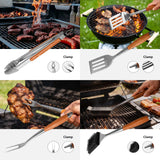 5in1 Heavy-Duty Rose Wooden BBQ Grilling Tools Set and BBQ Blanket for Resting Meat, Extra Thick SS Multi-Function Spatula, Fork, Brush & Tongs, Reusable Smoker Meat Insulated Bag, Ideal Gifts for Men