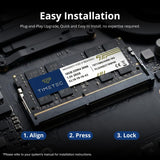 Timetec 64GB KIT (4x16GB) DDR4 2666MHz (PC4-2666V) PC4-21300 SODIMM Laptop RAM – 260-Pin 1.2V CL19 Non-ECC Unbuffered Memory Module for Laptop, Notebook, Mini PC, All-in-One