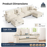 PHI VILLA 150" Oversized Modular Sectional Couch U Shaped for Living Room