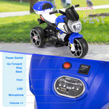 Winfire 6V Kids Electric Motorcycle, 3 Wheels Ride on Motorbike for Boys Girls Ages 3-8, Connect with Phone, Electric Toy Motorcycle with Headlight, Horn, Music, MP3, USB, Kid's Car for Boys and Girls