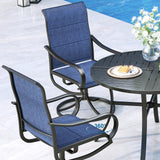 MFSTUDIO Swivel Patio Dining Chairs Set of 2, Textilene W/Padded Seat