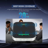 TONGVEO Bluetooth Conference Speaker with Microphone, AI Noise Cancelling USB/Wireless Speakerphone for PC, 4 Mics 360° Voice Pickup, 24H for Zoom, Teams, Home Office Meeting Room