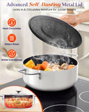 Nuwave Essential Series 5PC Ceramic Cookware Set PFAS-Free, G11 Duralon Blue Coating, Pots and Pans Set Non Stick, Diamond Scratch-Resistant