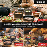 Alocs Camping Cookware, Aluminum Camping Cooking Set Camp Kitchen, Portable Camping Pots and Pans Set Essentials Mess Kit for Backpacking, Outdoor Cooking and Picnic