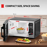 TOSHIBA EM131A5C-SS Countertop Microwave Ovens 1.2 Cu Ft with 12.4" Removable Turntable Smart Humidity Sensor, 12 Auto Menus Mute Function ECO Mode Easy Clean Interior, 1000W, Silver