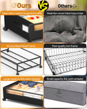 YEEBONIX Under Bed Storage With Wheels, 2 Pack Square Containers, 60L Bins, Rolling Metal Drawer for Clothes, Blankets, Shoes
