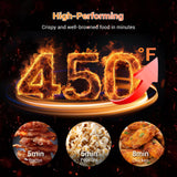 Tastee Air Fryer Lite, 8-in-1 Compact 5.5QT Oven with Single-Sensor Smart Probe, 450°F Digital Dehydrator, 24 One-Touch Presets