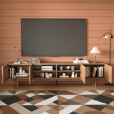 86.61" Mid-Century Modern TV Stand for 85" TVs, Walnut