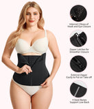 Gotoly Waist Trainer for Women Zipper Corset Shapewear Tummy Control Faja Body Shaper Waist Cincher Workout Girdle(Black,3X-Large)