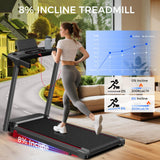 Treadmill with Incline 3-in-1 Portable Treadmills for Home Small, Incline Walking Pad Treadmill with Handle Bar, Walking Pad Foldable