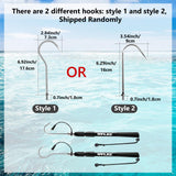 SANLIKE Telescopic Fish Gaff with Stainless Sea Fishing Spear Hook Tackle, Soft Rubber Handle Aluminium Alloy Pole for Saltwater Offshore Ice Tool