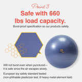 PRIMASOLE Exercise Ball for Balance Stability Fitness Workout Yoga Pilates at Home Office & Gym 75cm Indigo Blue primasole