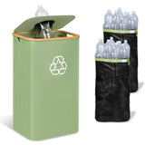29 Gallons Recycling Bins for Kitchen, Indoor Recycle Bins with Lid, 110L Large Recycle bin with 2 Removeable Reusable Inner Bags