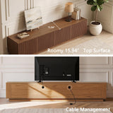 DinaiteEain 86.61" TV Stand for 85 Inch TV, Mid Century Modern Walnut