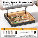 HUMANCOZY Book Stand with Storage, Book Holder for Reading Hands Free