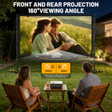120 inch Outdoor Projector Screen with Stand, Portable Projector Screen Outdoor with Sand Bag, 16:9 4K HD Movie Screen with Carry Bag for Backyard, Camping, Theater