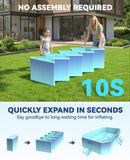 HeySplash Foldable Pool, Non-Inflatable Swimming Pool with Rigid Puncture-Proof Hard Composite Board, Kiddie Pool Outdoor Pool, Adults & Kids Pool for Backyard Garden Dog Pool 78"×53"×19", Blue Whale