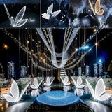 FLYINSKY Wedding Butterfly LED Floor Lamp - Creative Ceiling Decoration Props for Wedding, White, 60cm/23.6in Floor Lamp 1pcs