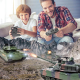Supdex 1:18 RC Tank, 2.4Ghz M1A2 Remote Control Tank Model Toys, 15 Channel Battle Army Toy with Smoke, Light, Sound, Volume Switch, Military Toy for Adult and Kid that Shoots BBS