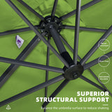 PURPLE LEAF Patio Umbrella 9' x 11.5' All-Day Shade Control Apple Green