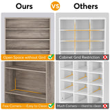 Tribesigns 2PCS Shoe Cabinet, 9 Tiers 40-45 Pairs Heavy Duty Wood Freestanding Shoe Storage Cabinet, 70.8'' Tall Shoe Cabinet with Open Storage for Entryway (Beige Gray)