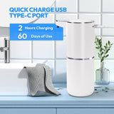 MTYGK 2 Pack Automatic Soap Dispenser Touchless,Liquid Hand Soap Dispenser 12.8oz Electric Wall Mounted Smart for Bathroom and Kitchen Dish Soap，Easy for Toddlers(White)