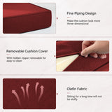 6" Thick Outdoor Cushions 22x24x6, 1-Set Deep Seat Patio Cushions with Removable Cover