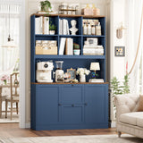 72'' Tall File Bookcase with Power Outlet & Printer Stand, 2 Filing Drawers
