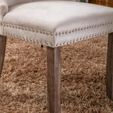 MOOLSUN Velvet Dining Chairs Set of 8, High Back Side Chairs, Modern Padded High-End Tufted Upholstered Chairs with Button-Tufted Back & Rear Pull Tabs, Solid Wood Legs E-Beige(Solid Wood Legs)