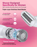 ANYLIV 3 in 1 Bikini Trimmer for Women, Electric Razors for Women with Display, Painless Bikini Trimmer, USB Charging, Electric Shaver for Woman,Shaver for Woman for Face, IPX7 Waterproof,White