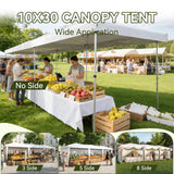 Aoxun 10x30 Pop Up Canopy Tent with 8 Sidewalls, Party Tent, White