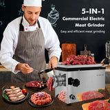 Commercial Electric Meat Grinder 1.5 HP 1100 W All Stainless Steel Meat Bones Mincer | 110V Anatole