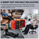 pryfey Leg Massager with Heat and Compression, Foot Massager for Circulation and Pain Relief, 3 Timers, 12 Intensity, 6 Modes,3 Heating with Knee Massager,Mother's Day Gifts for Man Woman,Black
