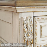 Signature Design by Ashley Realyn Dresser Chest Of Drawers, Two‑Tone Cottage Style Bedroom Dresser With Smooth‑Gliding Drawers, Wood Construction For Kids And Adult Bedrooms, Chipped White