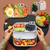 IFENROL Electric Heated Lunch Box for Adults, 100W 3-IN-1 2 Pack 1.8L Containers Heating Lunch Box for Men Portable Double Layer, Fast Heated Food Warmer,12V/24V/110V for Car Truck Office Home