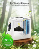 1 Gallon Eectric Kitchen Composter, Smart Mill Food Recycler with Large Touch Screen, Compost Bin Indoor with 4 Sharktooth Blades, 0.5kWh Per Cycle Energy-efficient, Odorless, Low Noise, Auto-Cleaning