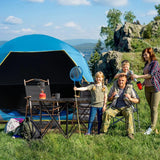 LOYEAHCAMP 4 Person Blackout Camping Tent, Easy Setup Waterproof Family Dome Tent for Camping with Rainfly, Portable Double Layer Large Family Tent for Outdoor Camping&Hiking