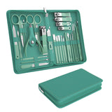 Tseoa Manicure Set Personal Care, Nail Clipper Kit, Professional Nail Clipper Pedicure Set, Nail Tools with Luxurious Travel Case, Gifts for Men Women Family Friend, 31 Pieces (Green)